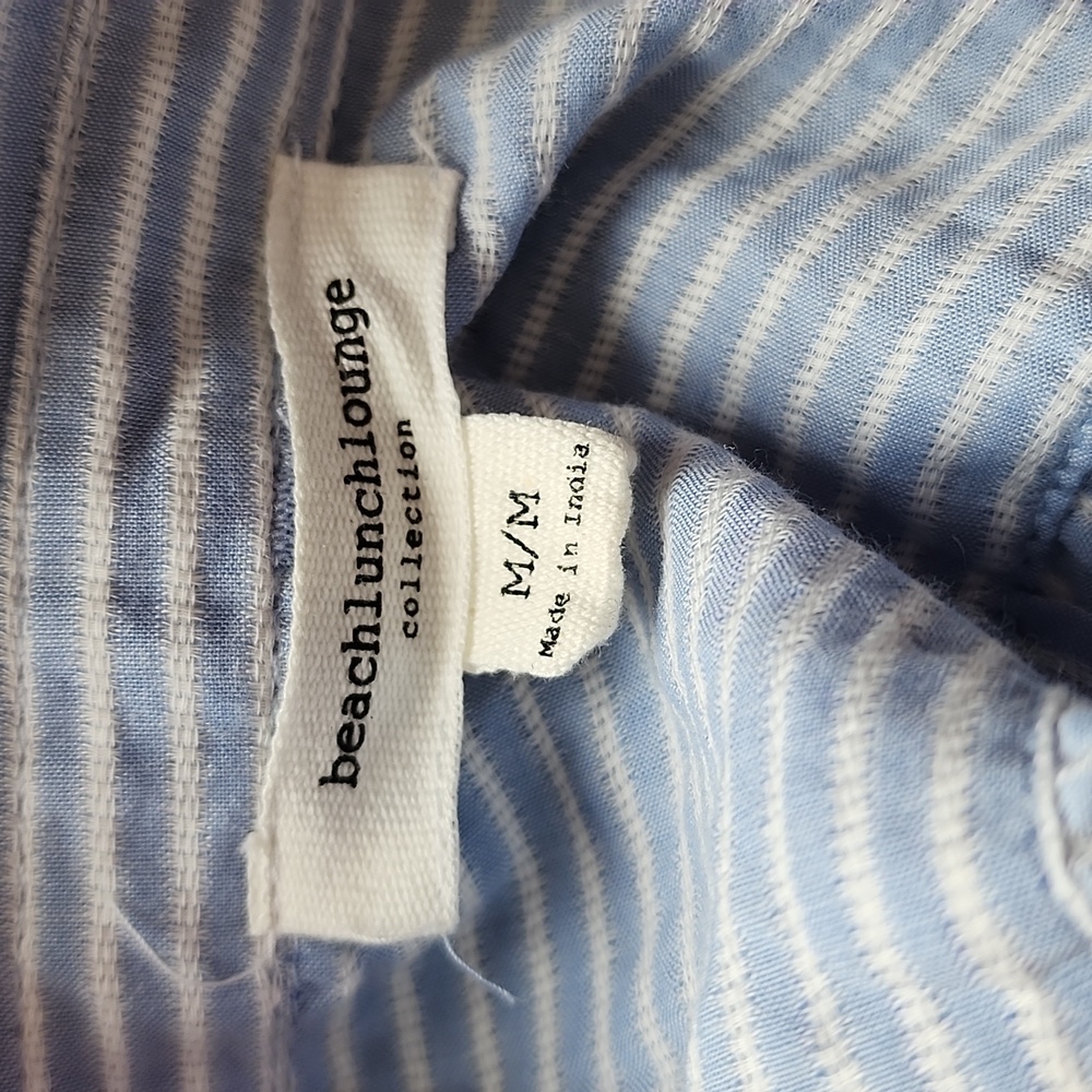 Beachlunchlounge Blue Striped Pullover‎ Blouse Women's Medium - Picture 3 of 6